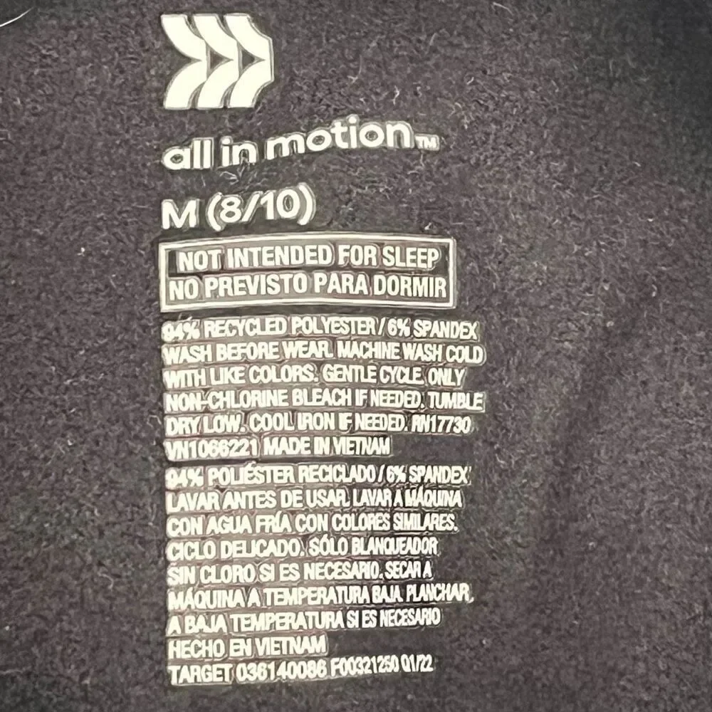 All In Motion Black Long Sleeve Top   Boys Sz M(8-10)